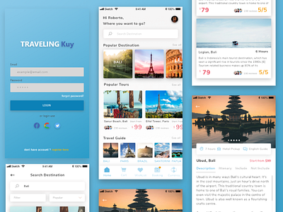 Exploration : Traveling Kuy adobe xd app design explore sketch traveling ui ux