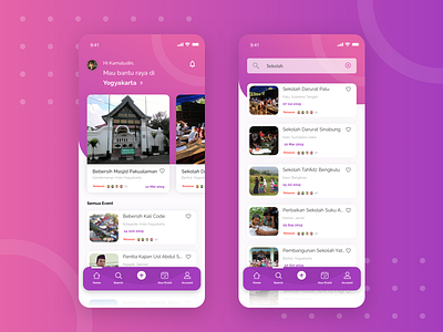 Gotong Royong app card clean design explore ios list mobile sketch ui ux