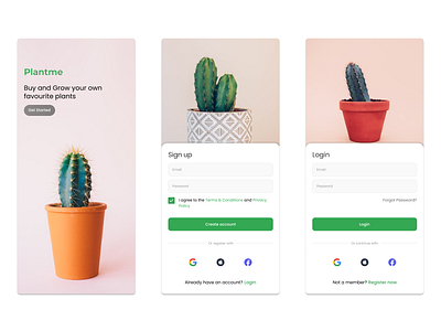 Plantme : Plant App | Daily UI Challenge#01(Login flow)