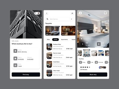 Dribbble 4 : Hotel Booking App app branding design graphic design ui ux