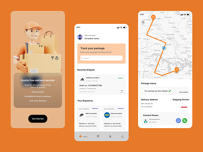 Package Delivery App : DribbbleUI #012 app branding design graphic design ui ux