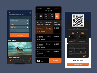 Flight Booking App - EasyJet : Re - design and Critic app design typography ui ux
