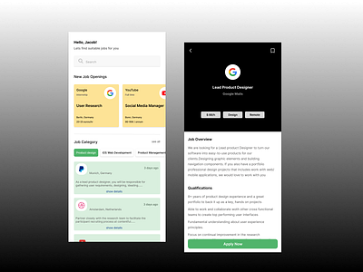 Job Search App : UI Elements app design typography ui ux