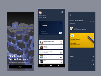 Payment app : For quick payments and easy invoices app design graphic design ui ux