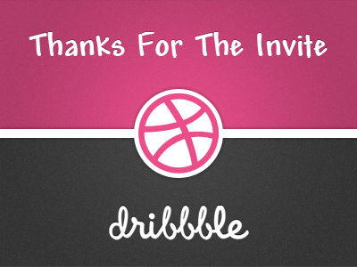 Thanks Dribbble dribbble for grey invite photoshop pink player thanks the white