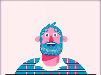 Smiling man character illustration