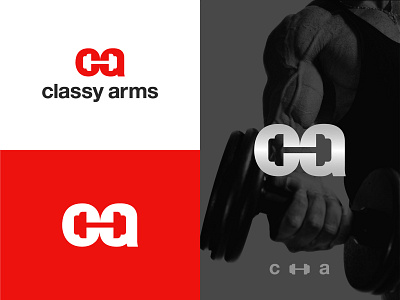 Classy Arms Gym Logo Design & Branding a b c d brand identity branding design dumbbell exercise graphic design gym gym logo identity illustration logo logo design minimal symbol typography