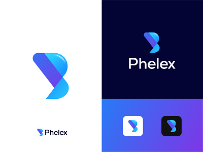 Phelex P letter Modern Logo Design app brand identity branding design gradient graphic design icon identity illustration letter mark logo logo design minimal modern p letter symbol typography vector