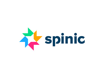 Spinic Logo Design abstract brand identity branding illustration logo logo design minimalist logo professional logo rotate simple logo spin spinic logo typography
