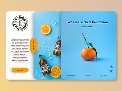 Landing Page UI Concept for The Great Gentleman Soda Company 3d brand branding concept design design landing page motion graphics portfolio typography ui ux website