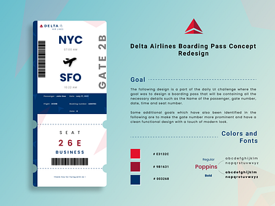 Delta Airlines Boarding Pass Concept Redesign