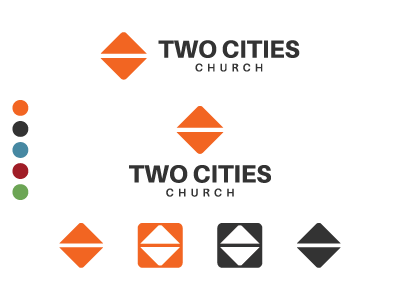 Two Cities Church final logo branding church church branding church logo church plant logo