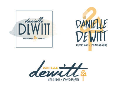 Danielle DeWitt logo options branding logo logo design photography wedding planner