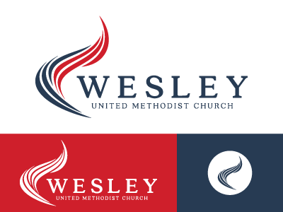 Wesley UMC logo branding church church branding church logo logo
