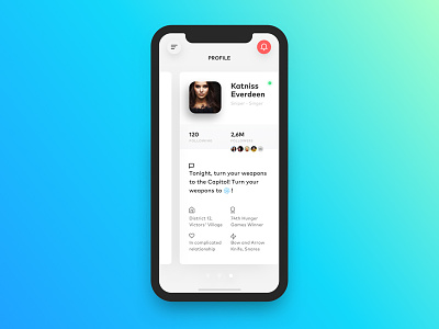 Daily UI :: Day 06 - User Profile daily gradient iphonex profile ui user