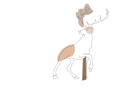 Minimalistic Line Deer with colours deer design graphic design icon illustration line art vector