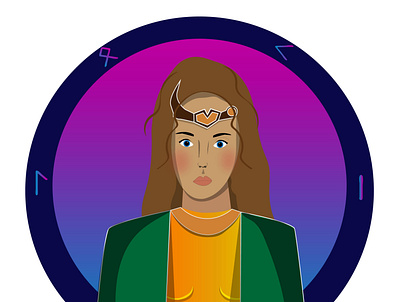 Lady Loki, Goddess of Mischief character design illustration loki vector vector art vector portrait woman character