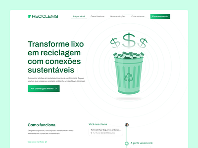 RecicleMG: An institutional website for a recycling company branding design design system graphic design illustration interface logo motion graphics product design site ui ux vector web web development website wordpress