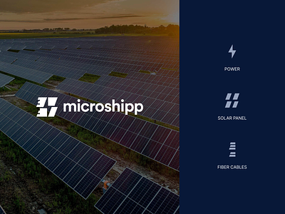Microshipp brand branding company design fiber cables graphic design illustration illustrator internet logo power solar power vector