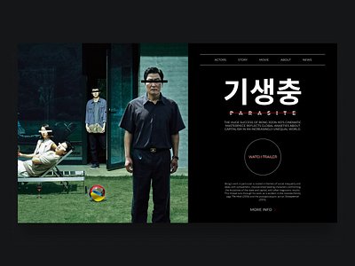 UI/UX concept of website for film "Parasite"