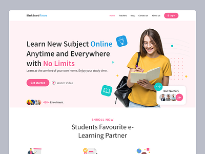 Landing Page Concept for Online Study Platform | Web Design