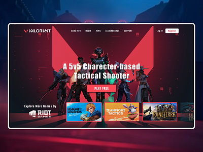 Landing Page Design Concept for Gaming Website - Valorant