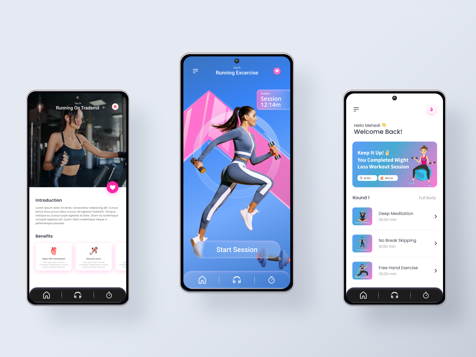 Fitness & Workout Mobile App UI by Mehedi Hasan 🏆 on Dribbble