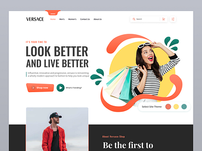Clothing Store Web UI for Versace branding cloth clothing brand ecommerce fashion gucci home page landing page men fashion minimal mobile outfit product design shopping style ui ux versace web design women fashion