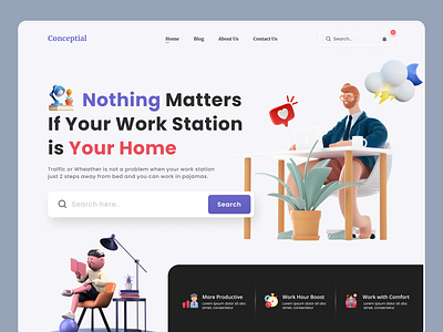 Agency - Remote Work Landing Page agency corporate covid 19 digital freelance home page illustration landing page lockdown marketing minimal pandemic product design remote work startup typography ui ux web design work from home