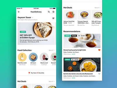 Food Delivery App Exploration coupon delivery delivery app food food app food app ios mobile order promotion restaurant shopping ui deisgn ux design