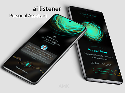 Personal Assistant - Mia ai artificial intelligence concept design digital product future apps high tech app luxurious modern personal assistant ui user experience ux