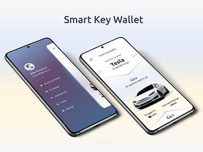 Smart Key Wallet app design concept design digital product future app design luxurious mobile app new concepts smart app smart key ui user experience design user interface design ux vehicle collection