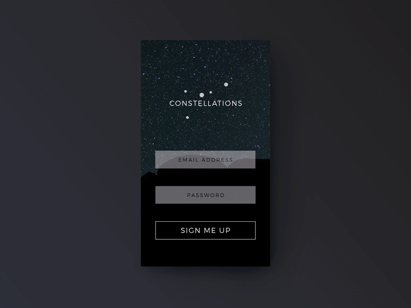 Daily Ui - Sign up 001 constellations dailyui signup