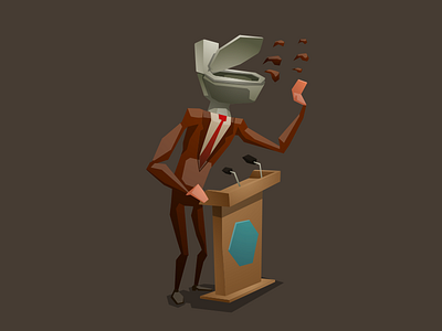 Politician illustration politician politics speech toilet tribune vector