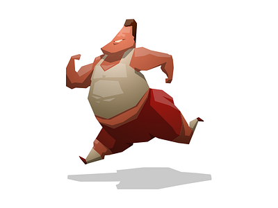 Fat Man Running fat fitness fun funny illusration man run sport vector