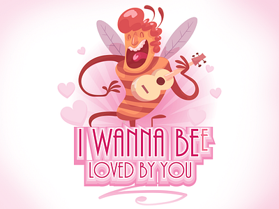 Valentine card bee card illustrator male valentine vector