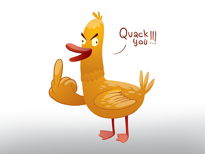 Rude little duck bird duck illustration vector