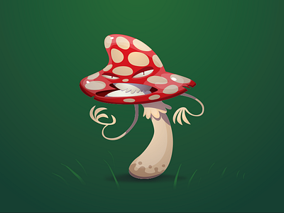 Angry mushroom illustration mushroom nature vector