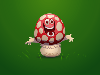Happy mushroom happy illustration mushroom nature vector