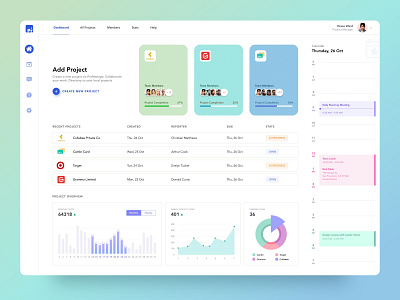 Project Management Dashboard: UI/UX branding dashboard project project management ui ux