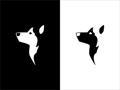 Husky design flat icon illustration inktober inktober2019 logo negativespace vector