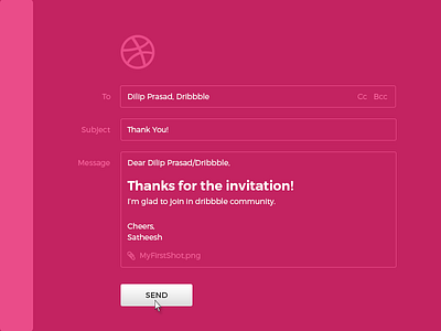 Debut clean creativity debut dribbble email flat form message photoshop ui