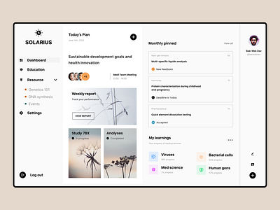 Solarius Dashboard UI Design