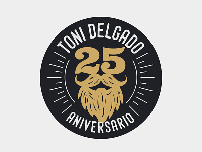 Logo for Toni Delgado Barber Shop 25th Anniversary branding design illustration logo typography