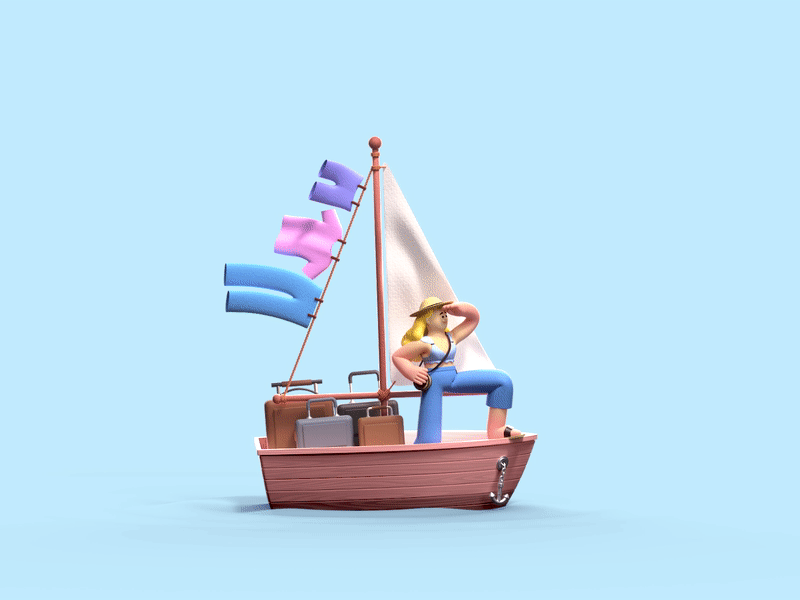 WWF Switzerland - Take A Trip 3d 3dcharacter animation brand character c4d character character design cinema4d sailboat