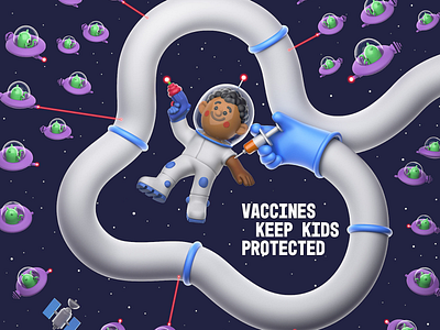 Vaccines 3d 3d character aliens astronaut c4d character cinema4d illustration vaccines