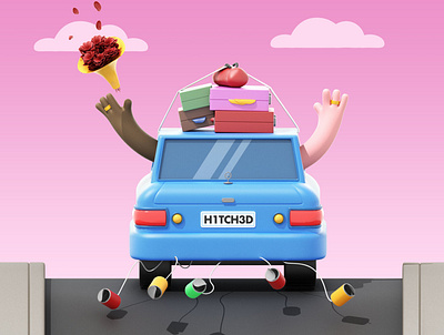 Newlyweds - Hitched 3d character cinema4d illustration