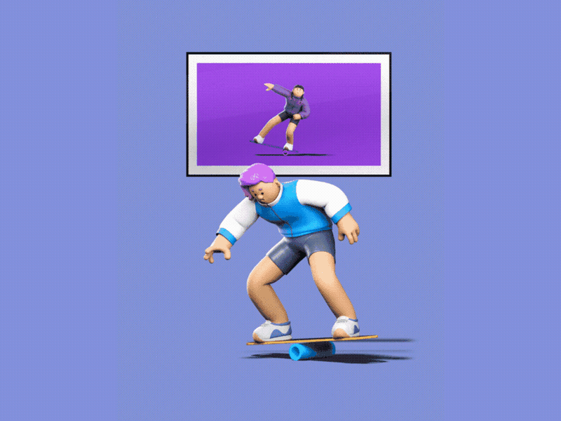 Samsung Week - Skater Girl 3d animation c4d cgi character cinema4d design fun gif graphic design illustration ui