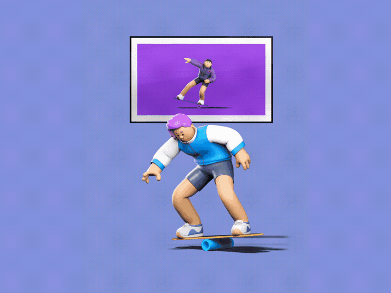Samsung Week - Skater Girl 3d animation c4d character cinema4d design gif illustration ui