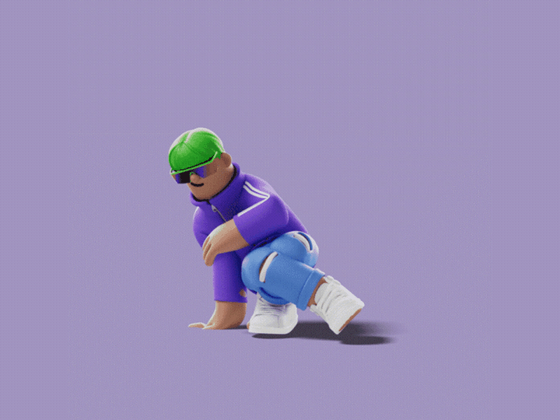 Kool Kidz - break dancer 3d animation c4d cgi character cinema4d design fun gif graphic design illustration